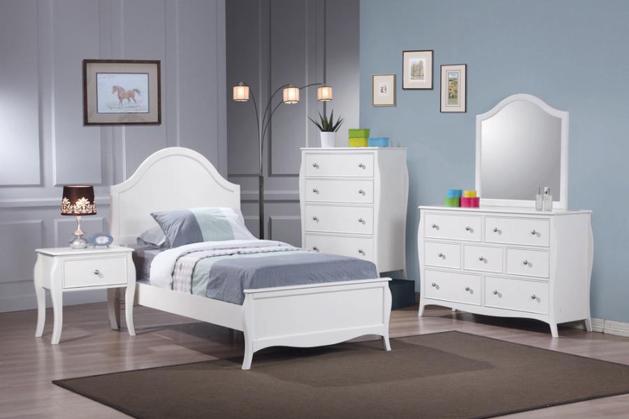 Dominique White Full Bed - furniture place usa