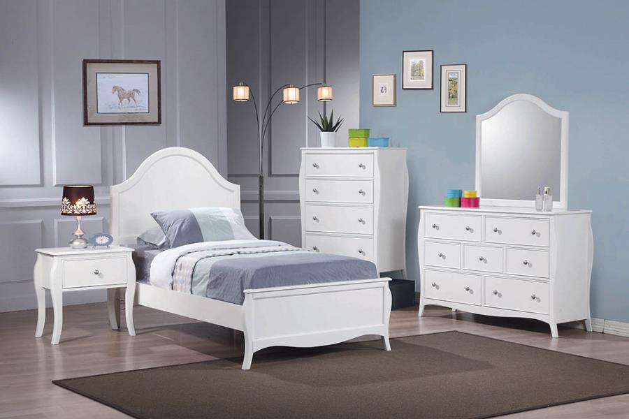 Dominique White Full Bed - furniture place usa