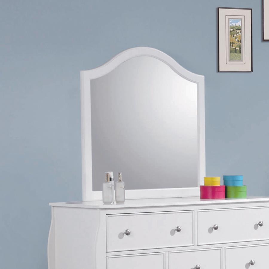 Dominique White Dresser Mirror - furniture place usa
