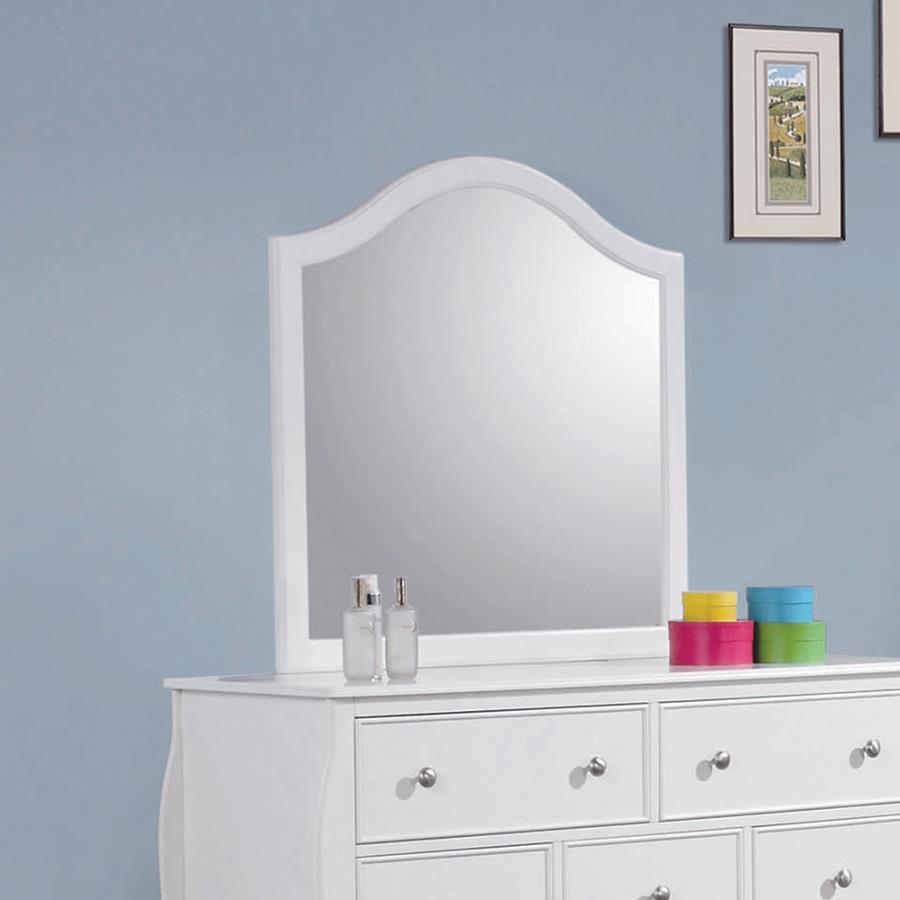 Dominique White Dresser Mirror - furniture place usa