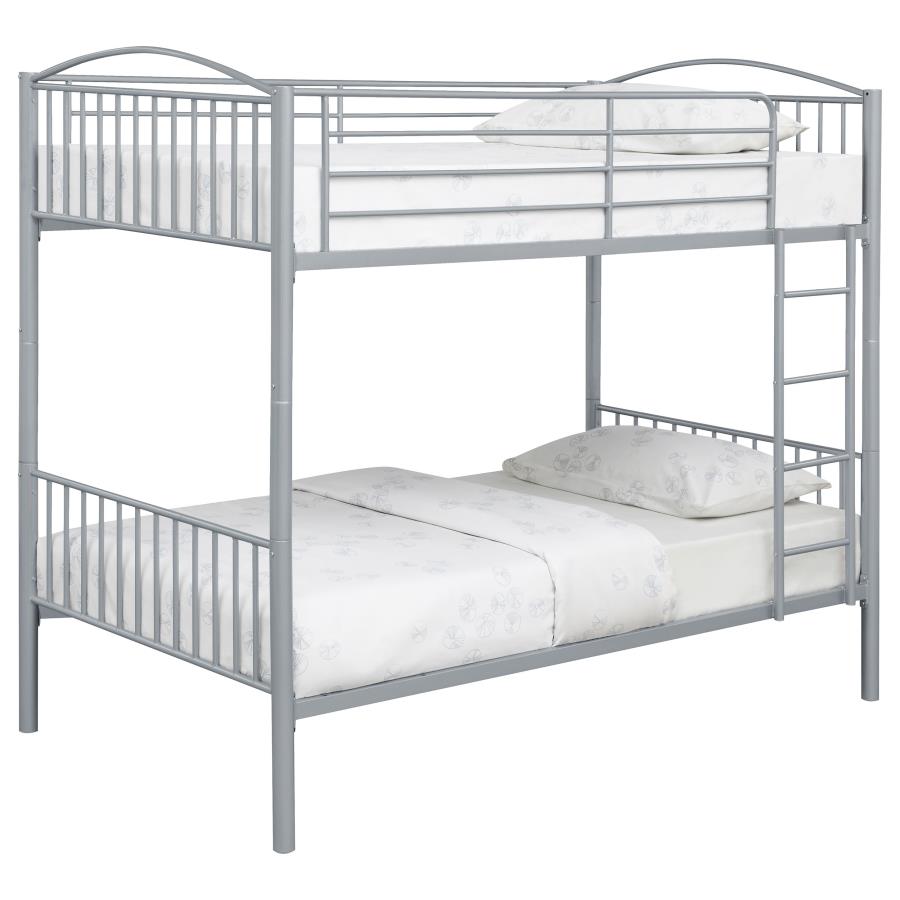 Anson Silver Twin / Twin Bunk Bed - furniture place usa