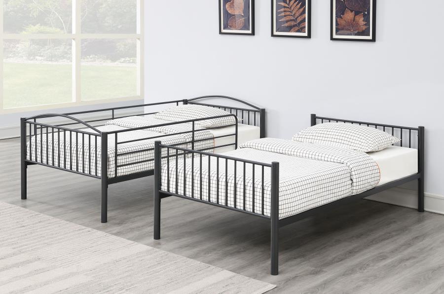 Anson Grey Twin / Twin Bunk Bed - furniture place usa