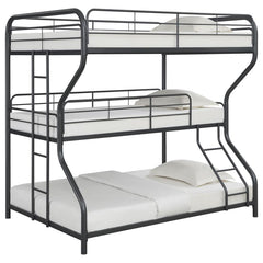 Garner Grey Full / Twin / Full Triple Bunk Bed - furniture place usa