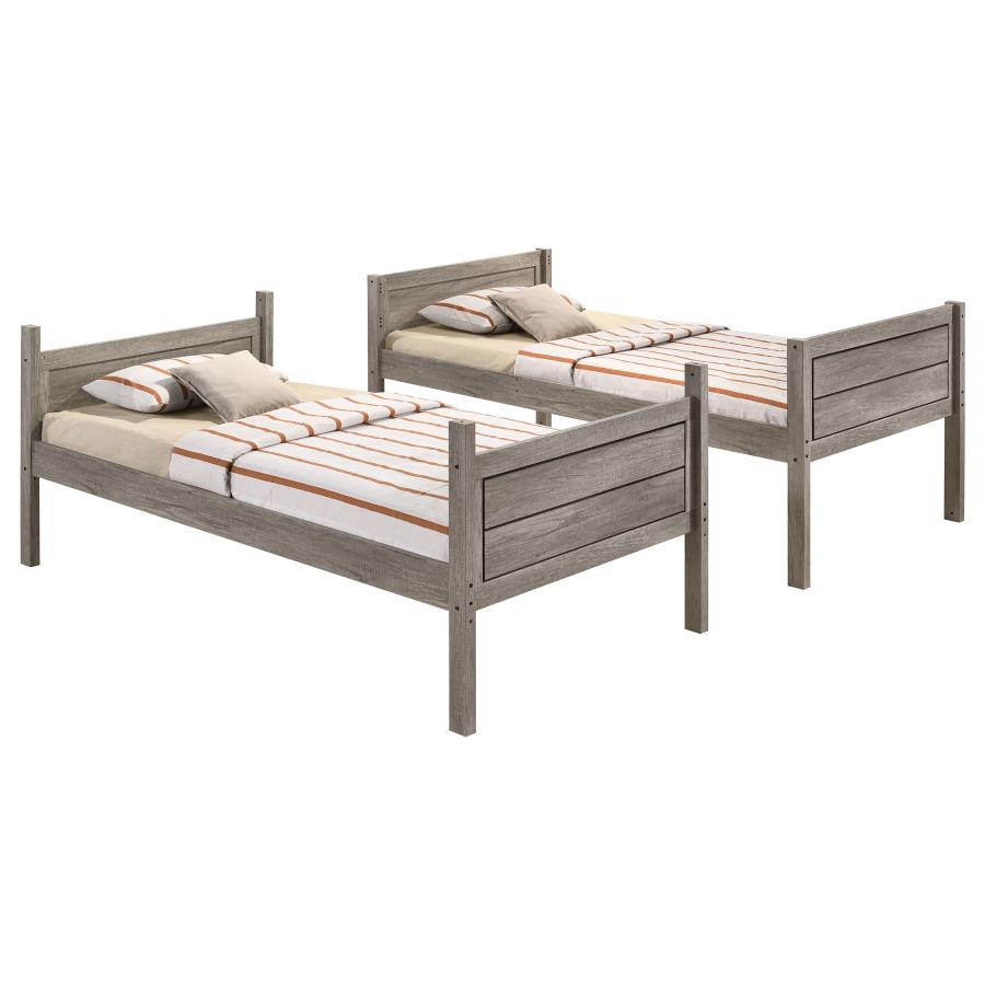 Ryder Grey Twin / Full Bunk Bed - furniture place usa