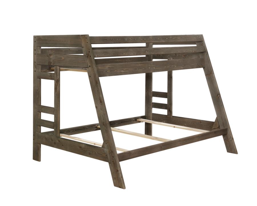 Wrangle Hill Grey Twin / Full Bunk Bed - furniture place usa