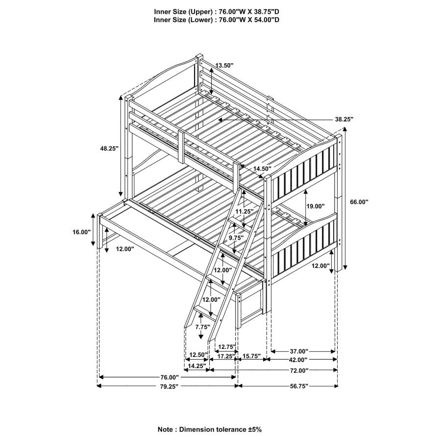 Arlo Brown Twin / Full Bunk Bed - furniture place usa