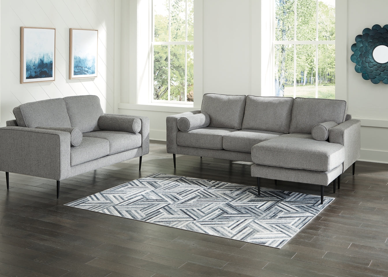 Hazela Sofa Chaise and Loveseat - furniture place usa