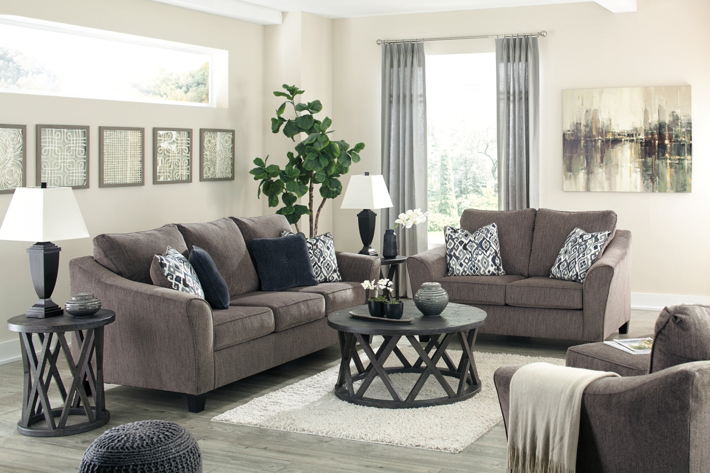 Nemoli Sofa, Loveseat, Chair and Ottoman - furniture place usa