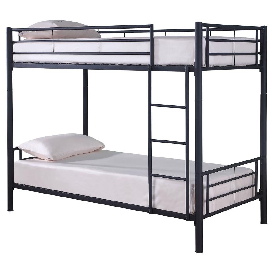 Hayward Black Twin / Twin Bunk Bed - furniture place usa
