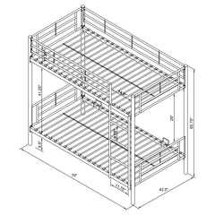 Hayward Black Twin / Twin Bunk Bed - furniture place usa