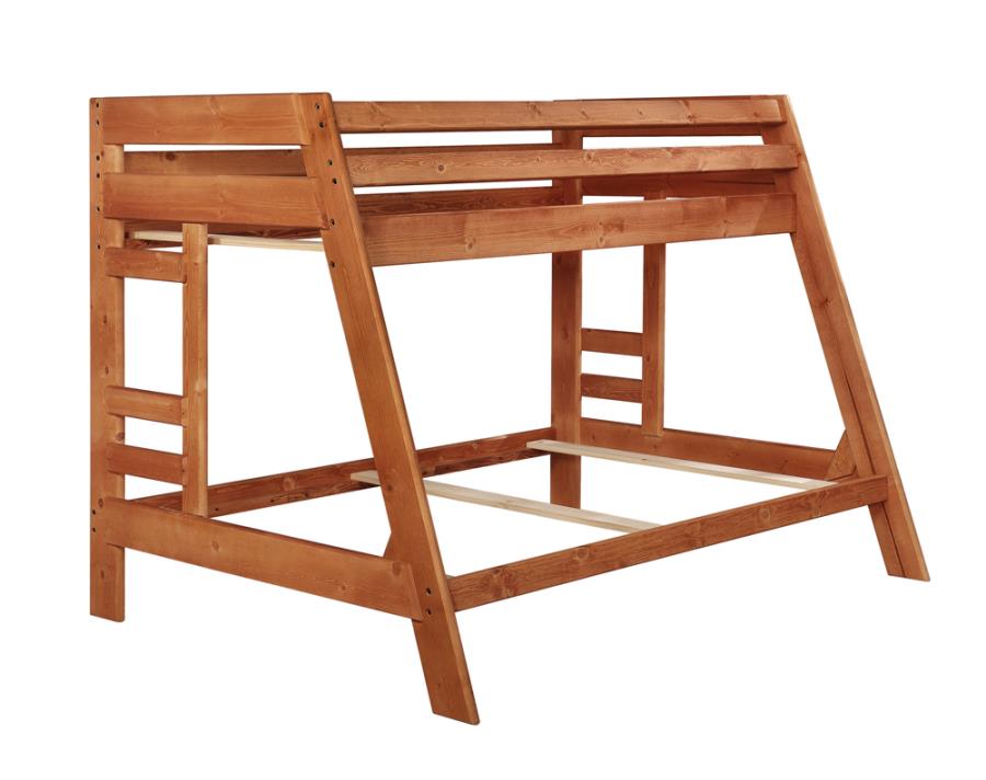 Wrangle Hill Brown Twin / Full Bunk Bed - furniture place usa