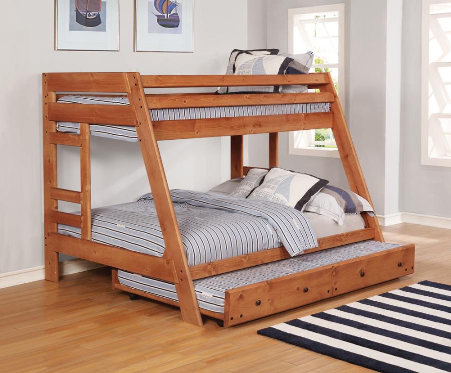 Wrangle Hill Brown Twin / Full Bunk Bed - furniture place usa