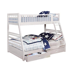 Ashton White Twin / Full Bunk Bed - furniture place usa