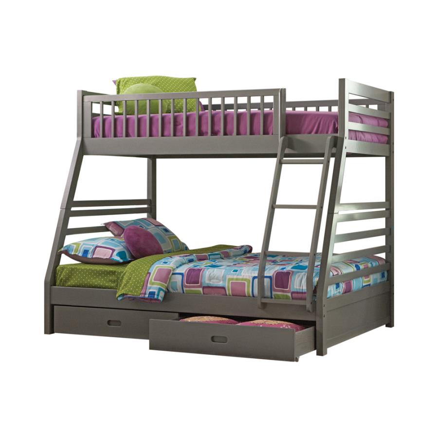 Ashton Grey Twin / Full Bunk Bed - furniture place usa