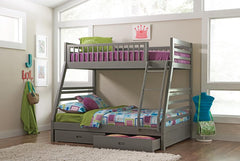 Ashton Grey Twin / Full Bunk Bed - furniture place usa