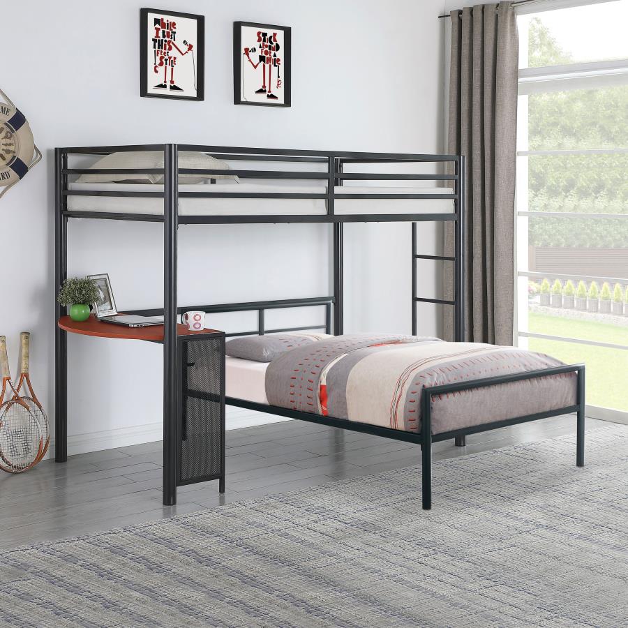 Fisher Grey 2 Pc Set (loft Bed + Twin Bed) - furniture place usa