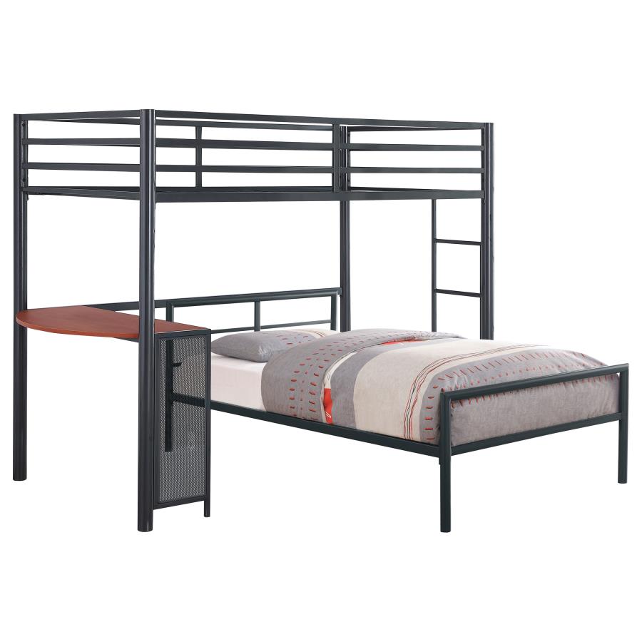 Fisher Grey 2 Pc Set (loft Bed + Twin Bed) - furniture place usa