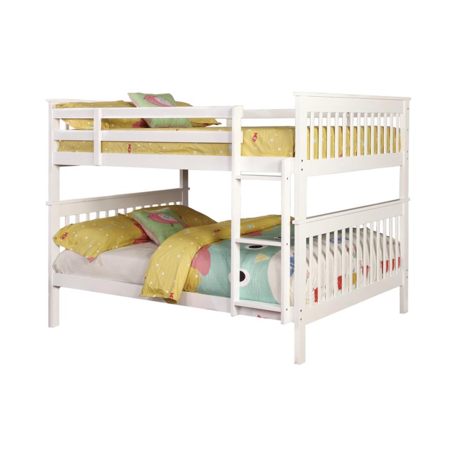 Chapman White Full / Full Bunk Bed - furniture place usa