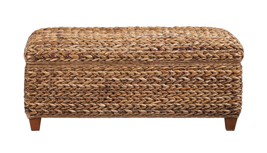 Laughton Brown Storage Bench - furniture place usa