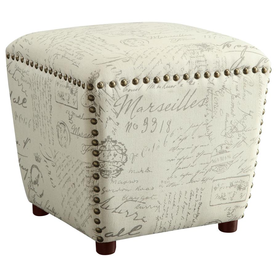Lucy Beige Ottoman - furniture place usa