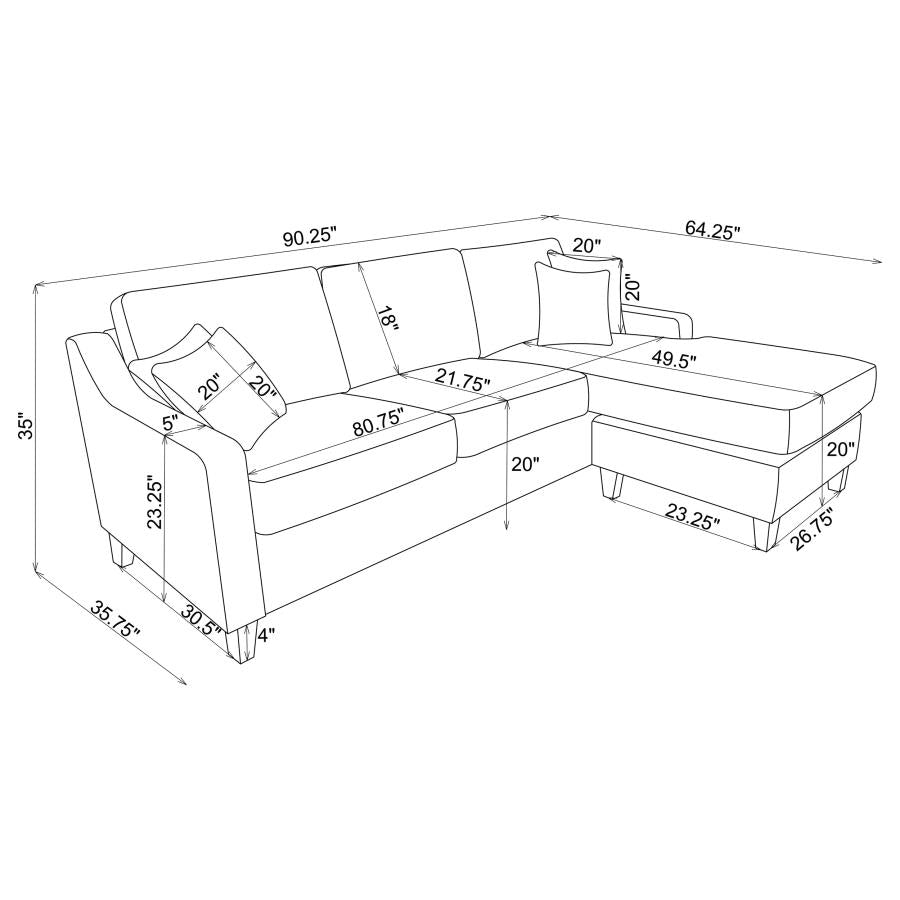 Mcloughlin Ivory Sectional - furniture place usa