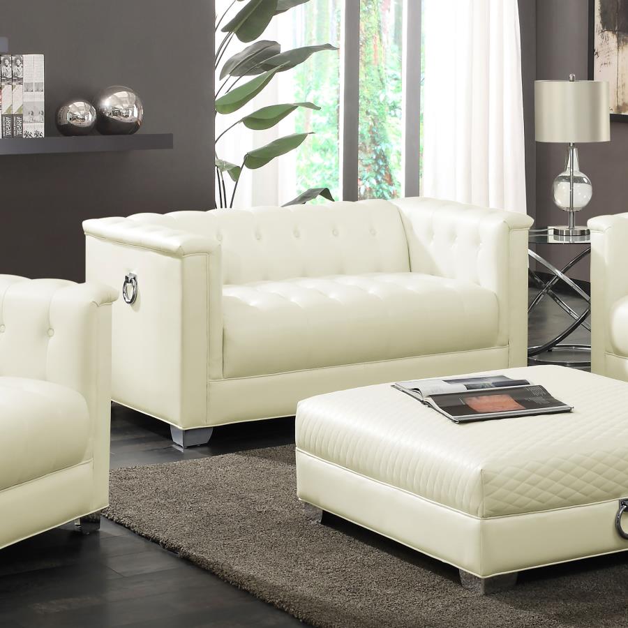 Chaviano Ivory Loveseat - furniture place usa