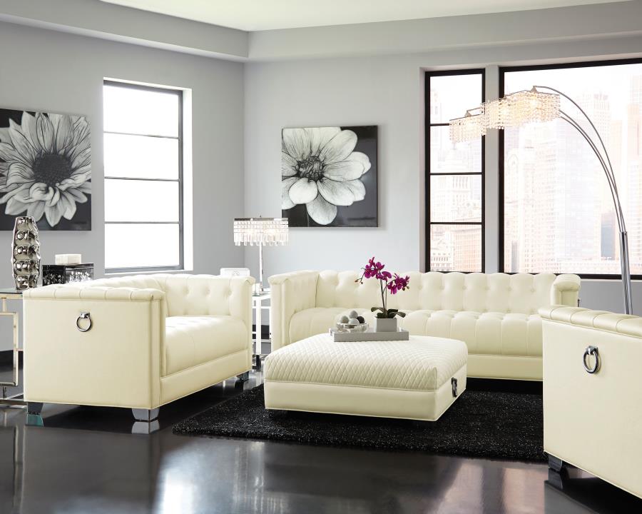 Chaviano Ivory Loveseat - furniture place usa