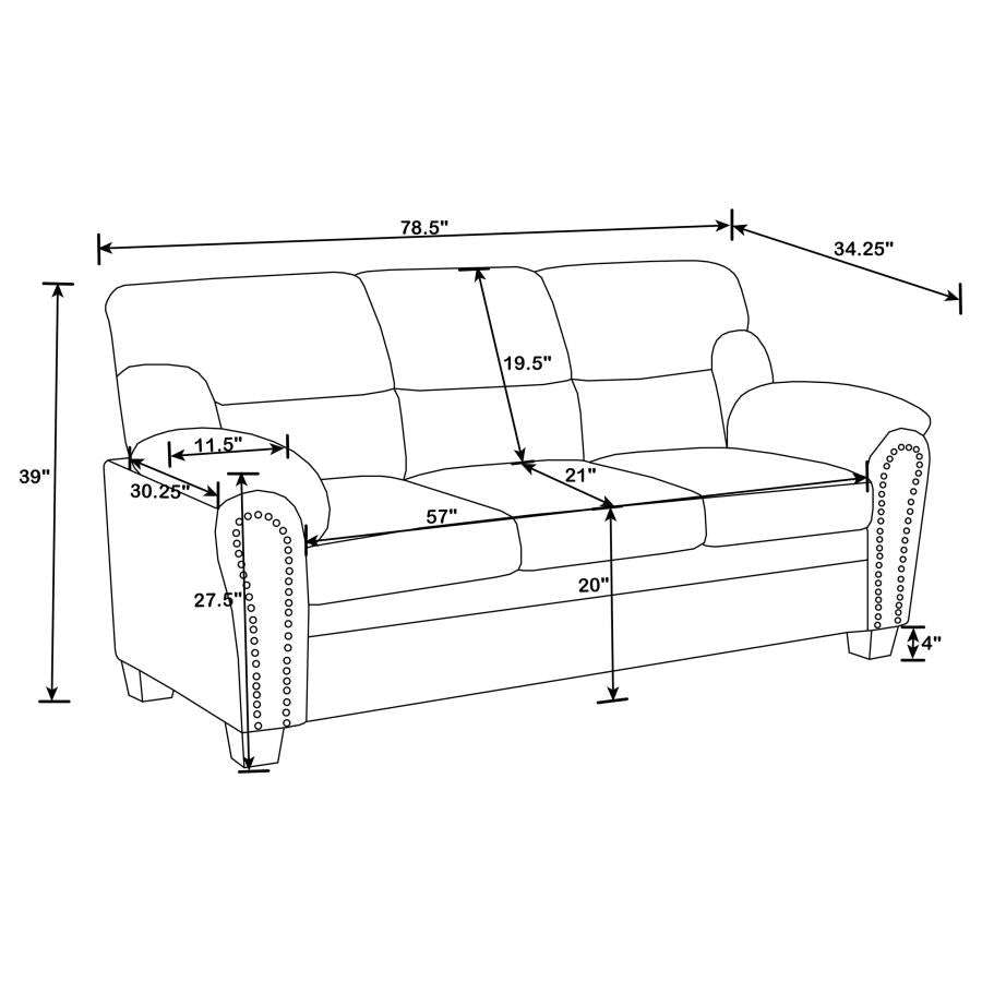 Clementine Brown Sofa - furniture place usa
