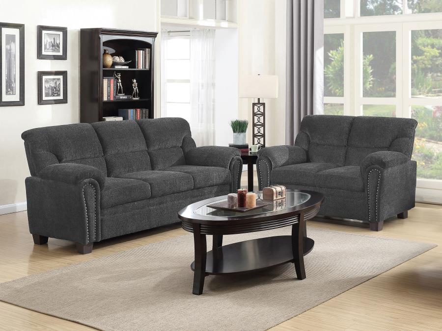 Clementine Grey 2 Pc Sofa Set - furniture place usa