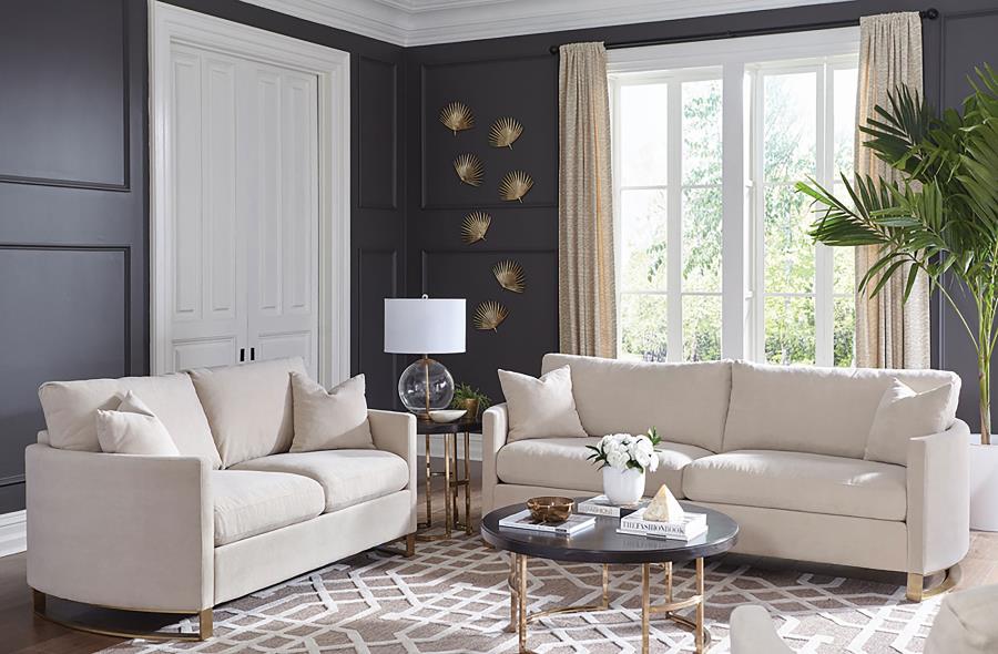 Corliss Beige 2 Pc Sofa Set - furniture place usa