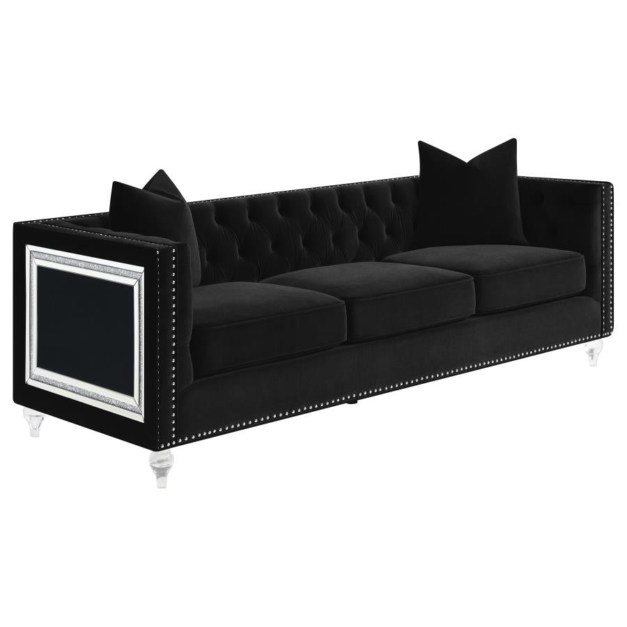 Delilah Black 2 Pc Sofa Set - furniture place usa