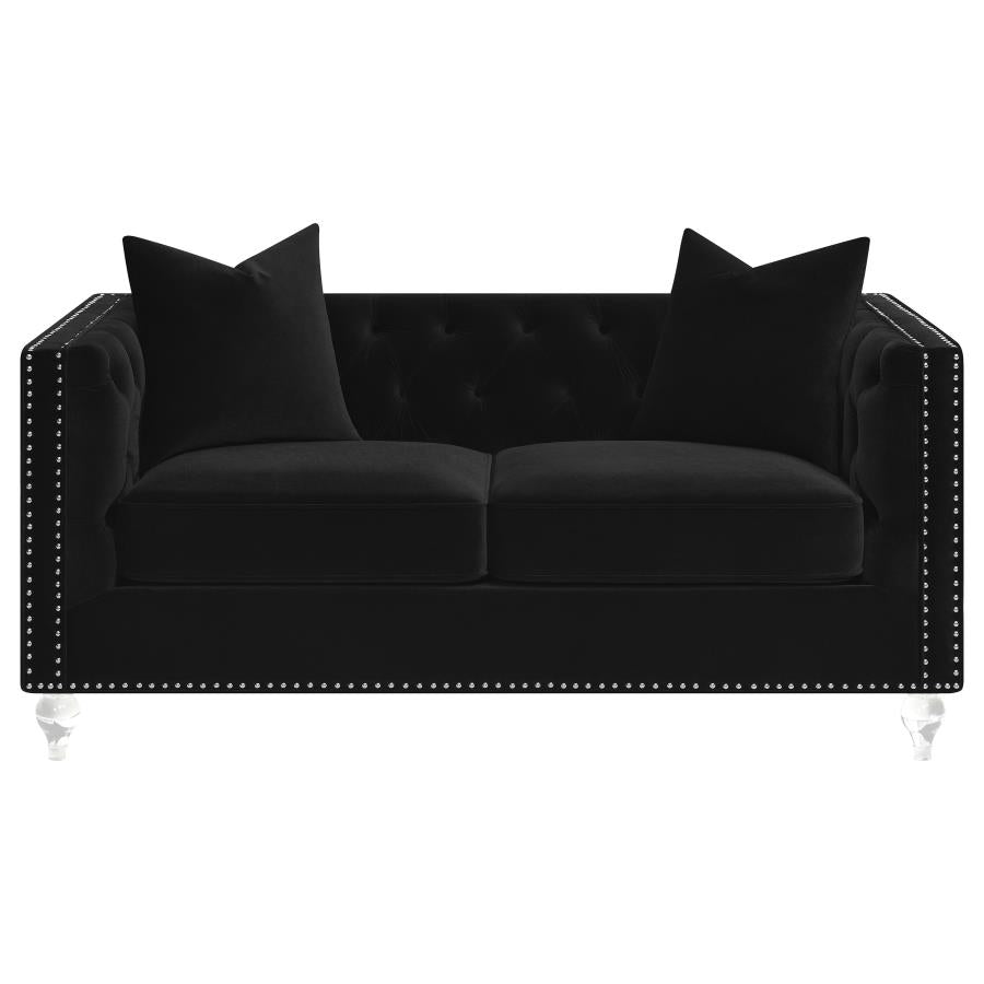 Delilah Black 2 Pc Sofa Set - furniture place usa