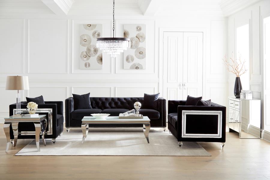 Delilah Black 2 Pc Sofa Set - furniture place usa