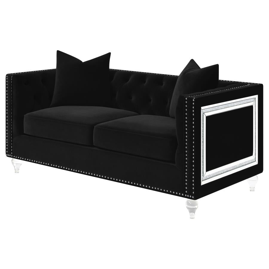 Delilah Black Loveseat - furniture place usa
