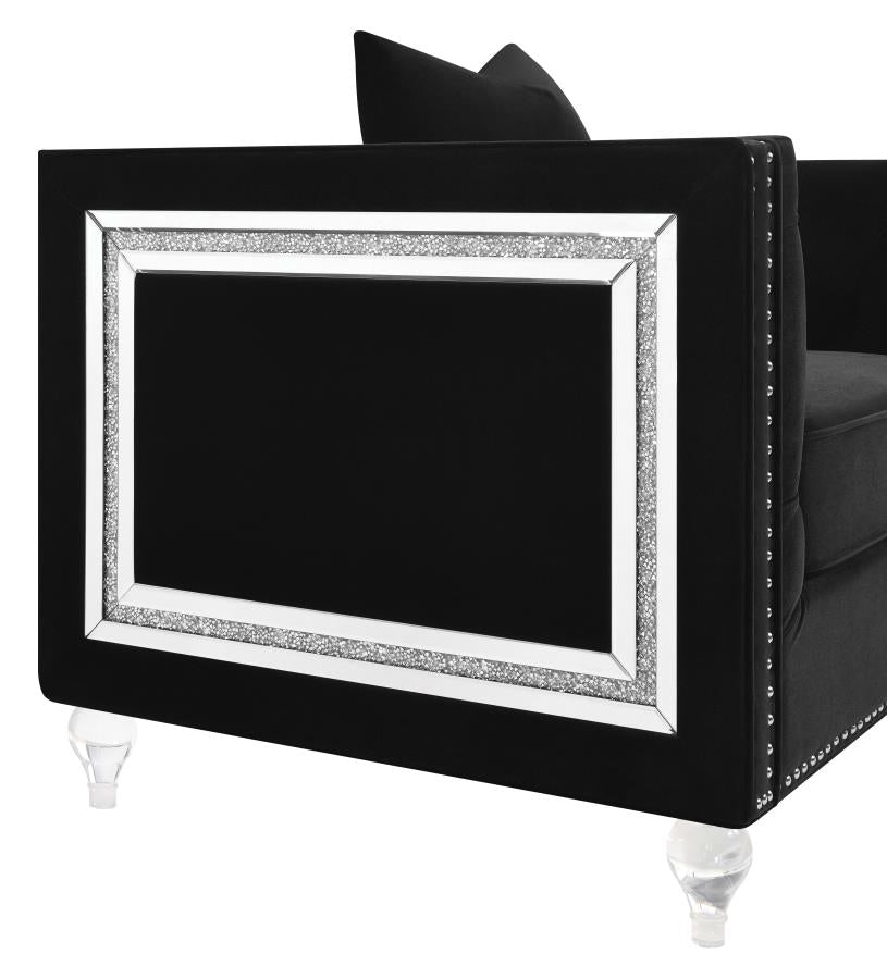 Delilah Black Loveseat - furniture place usa