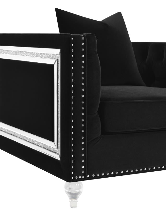 Delilah Black Loveseat - furniture place usa