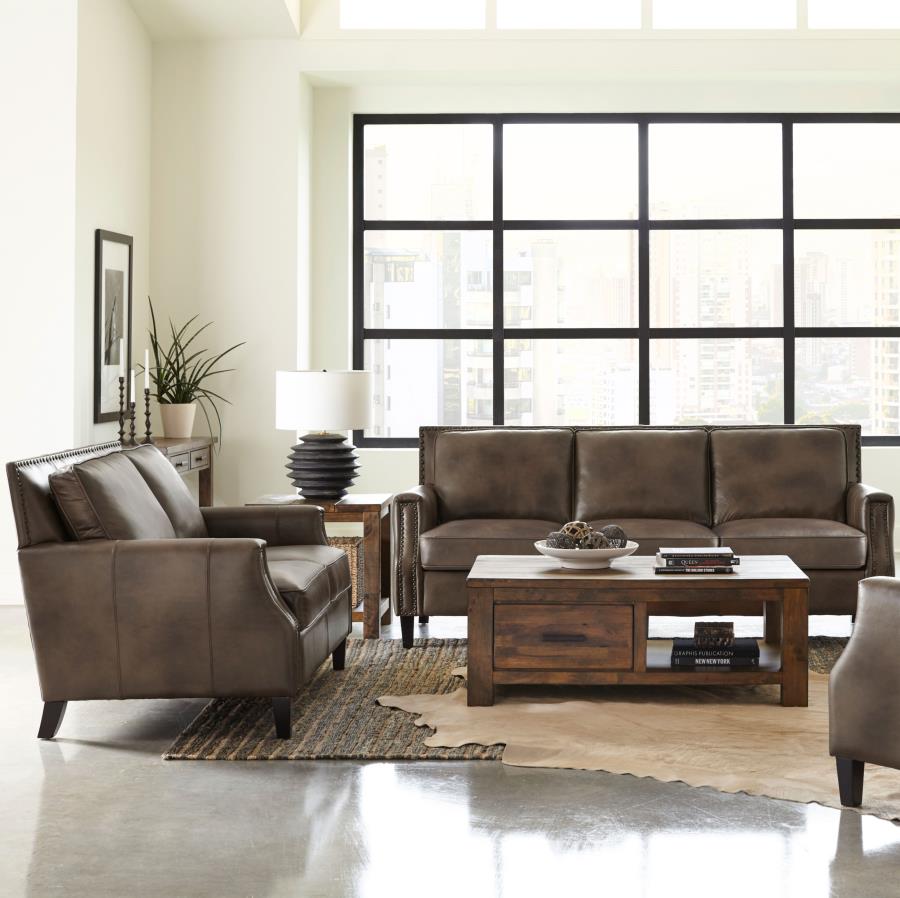 Leaton Brown 2 Pc Sofa Set - furniture place usa
