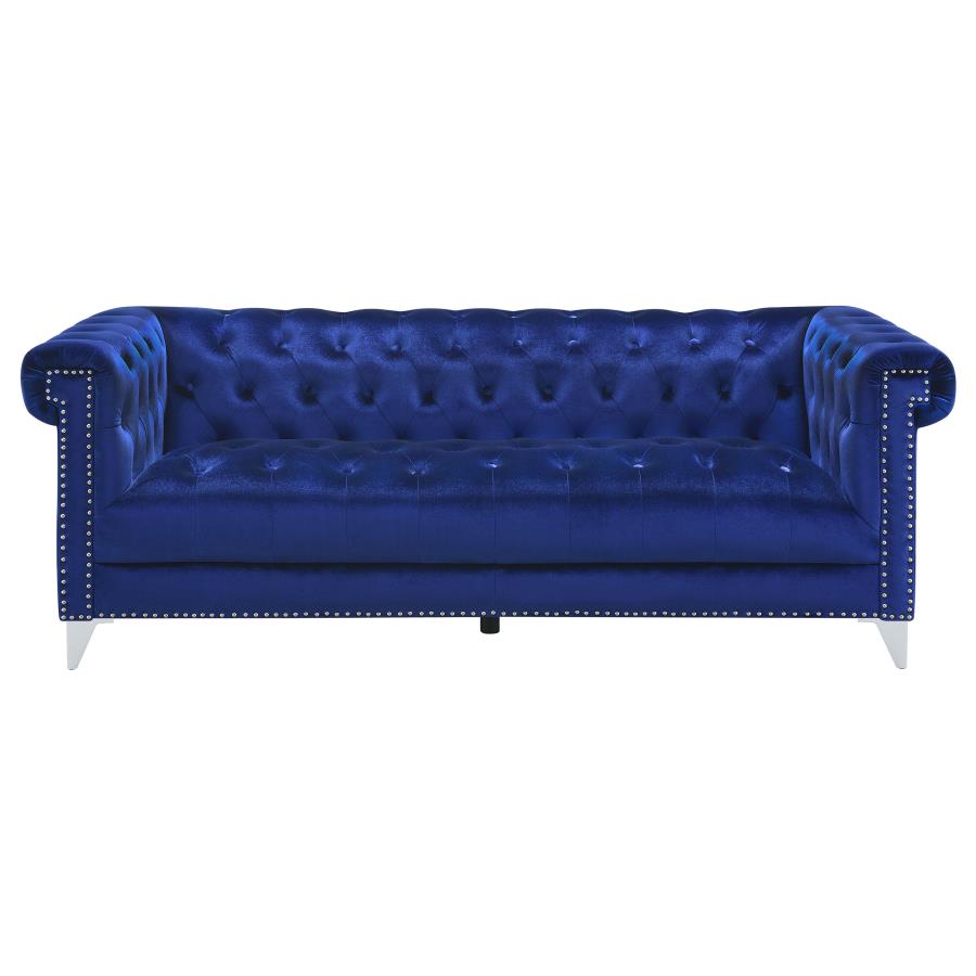 Bleker Blue 3 Pc Sofa Set - furniture place usa