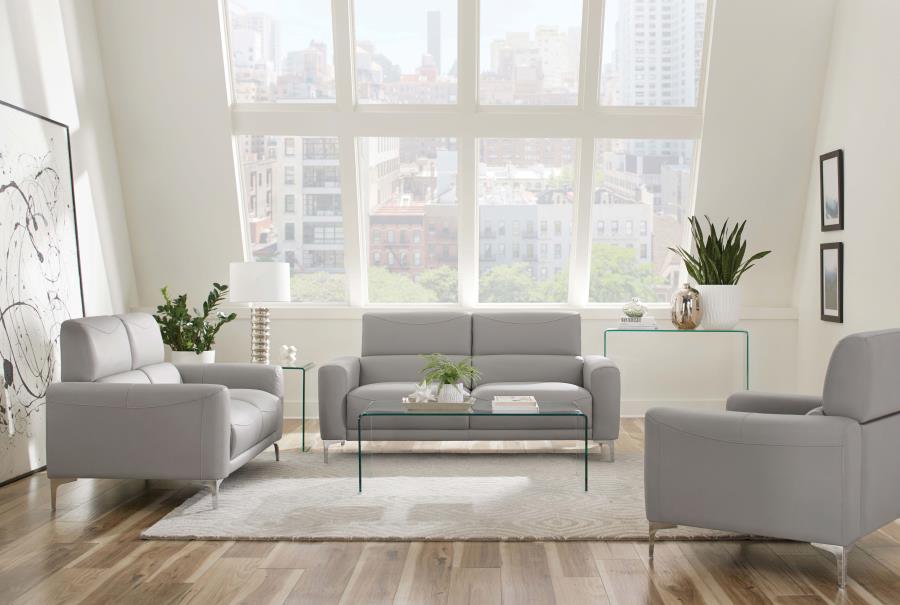 Glenmark Grey Loveseat - furniture place usa