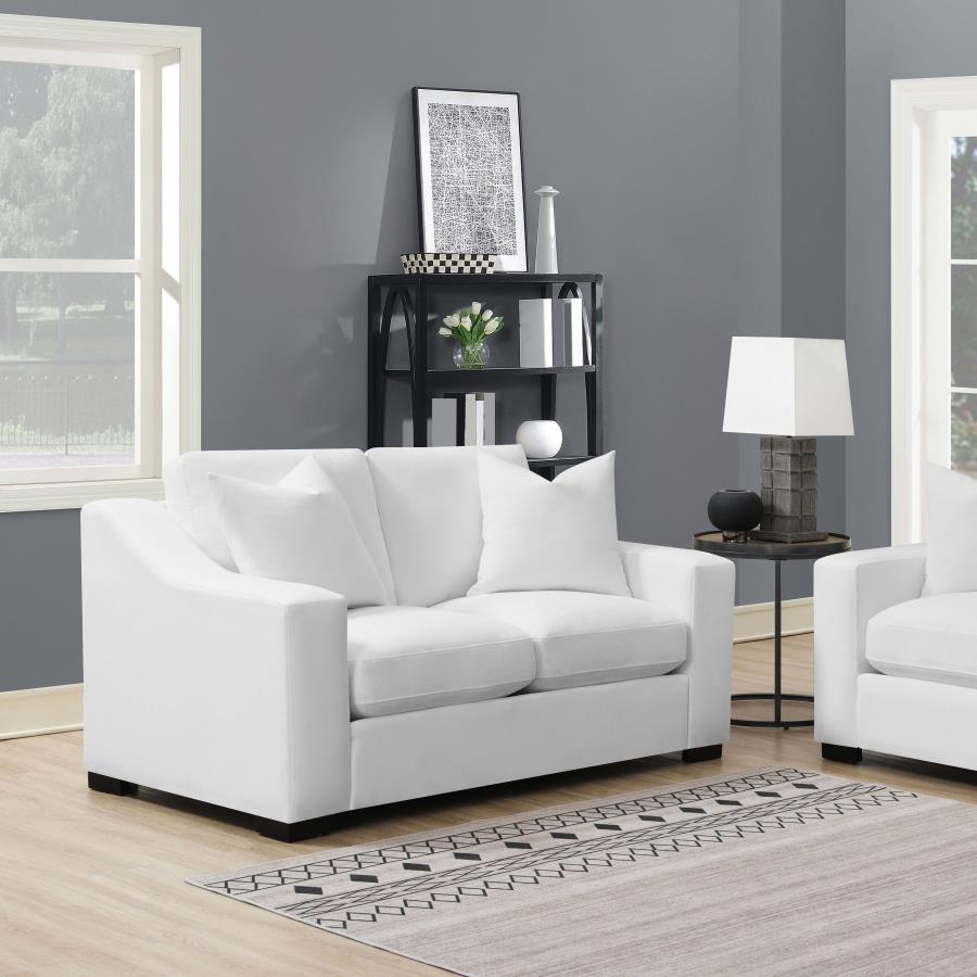 Ashlyn White Loveseat - furniture place usa