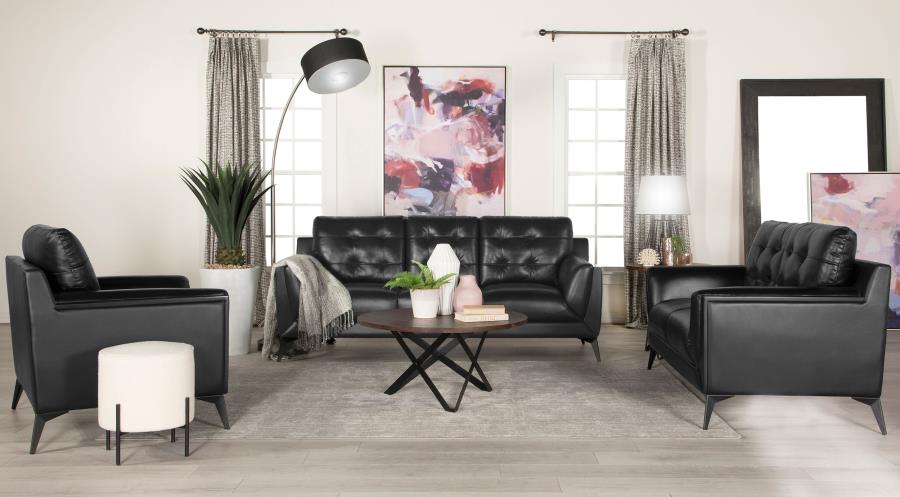 Moira Black 3 Pc Sofa Set - furniture place usa