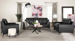 Moira Black 3 Pc Sofa Set - furniture place usa