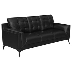 Moira Black 3 Pc Sofa Set - furniture place usa
