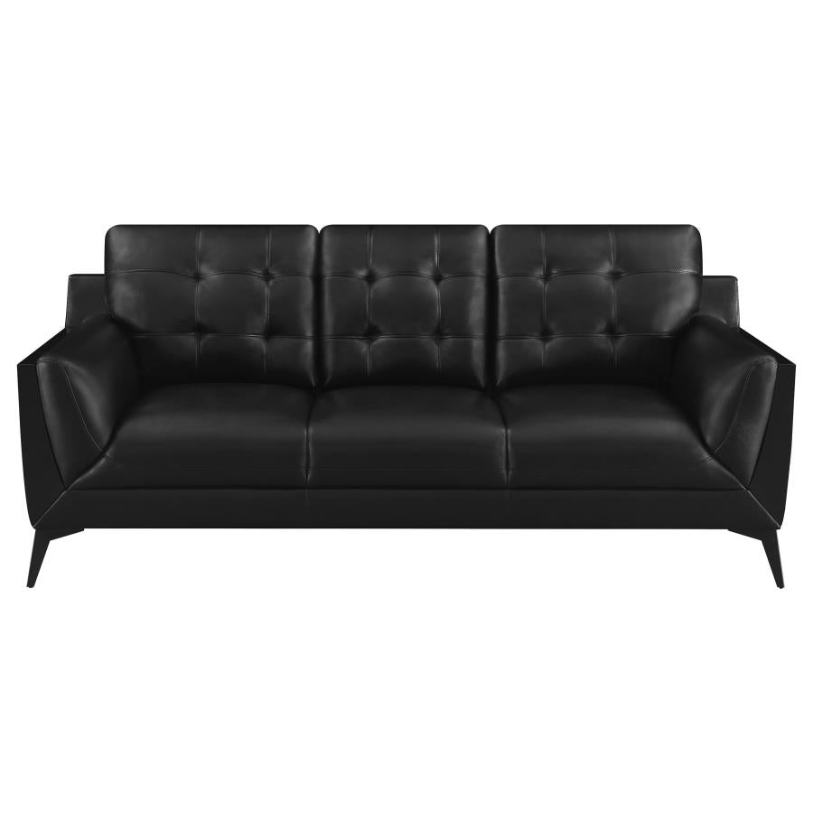 Moira Black 3 Pc Sofa Set - furniture place usa