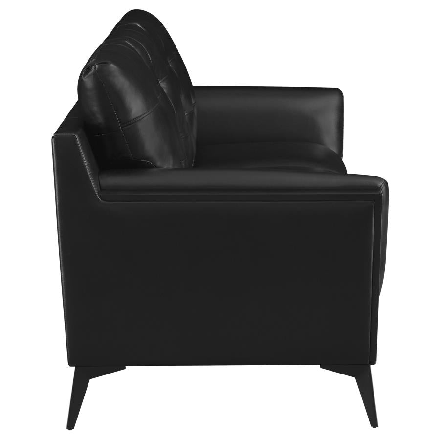 Moira Black 3 Pc Sofa Set - furniture place usa