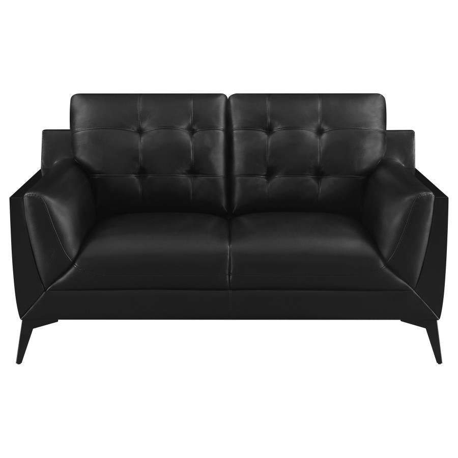 Moira Black 3 Pc Sofa Set - furniture place usa