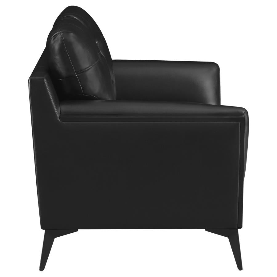 Moira Black 3 Pc Sofa Set - furniture place usa