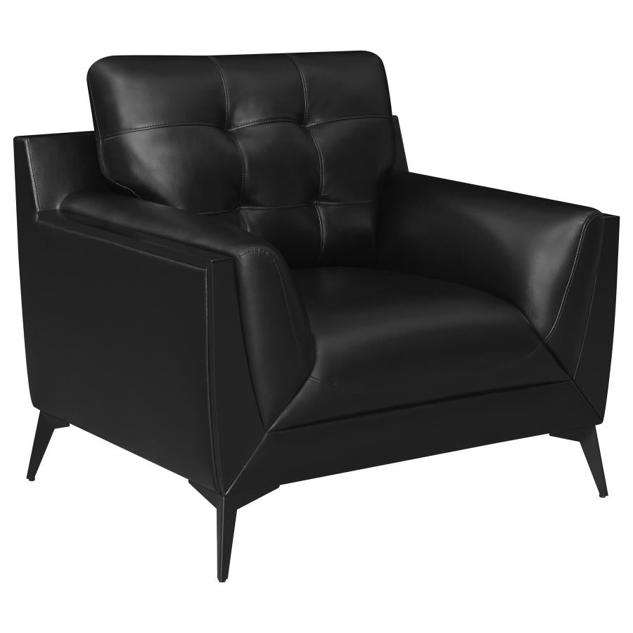 Moira Black 3 Pc Sofa Set - furniture place usa