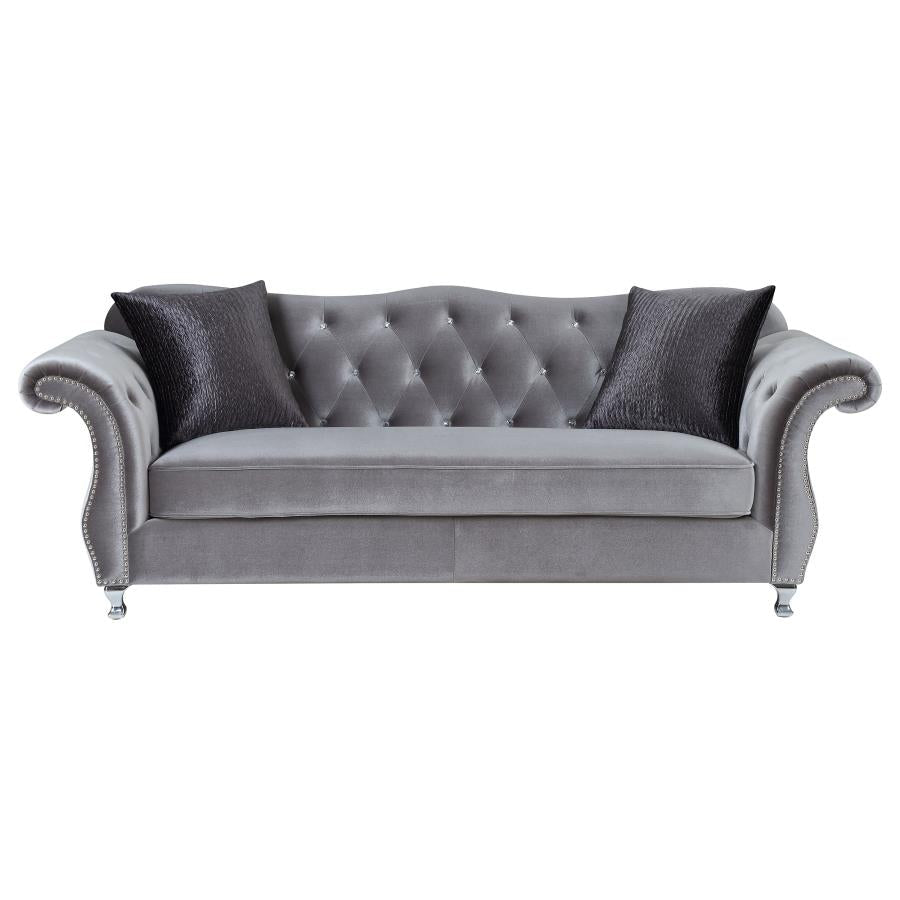 Frostine Silver 2 Pc Sofa Set - furniture place usa