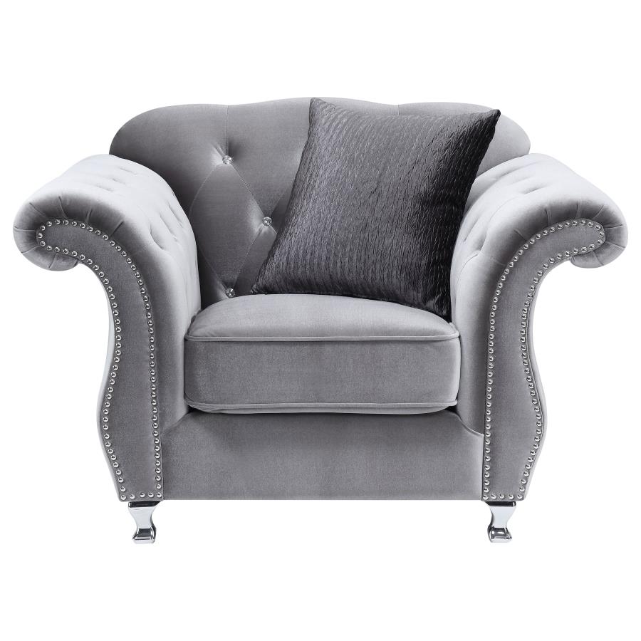 Frostine Silver 3 Pc Sofa Set - furniture place usa